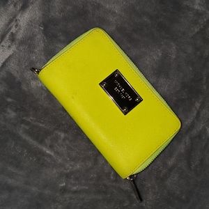 Michael kors florescent yellow wallet